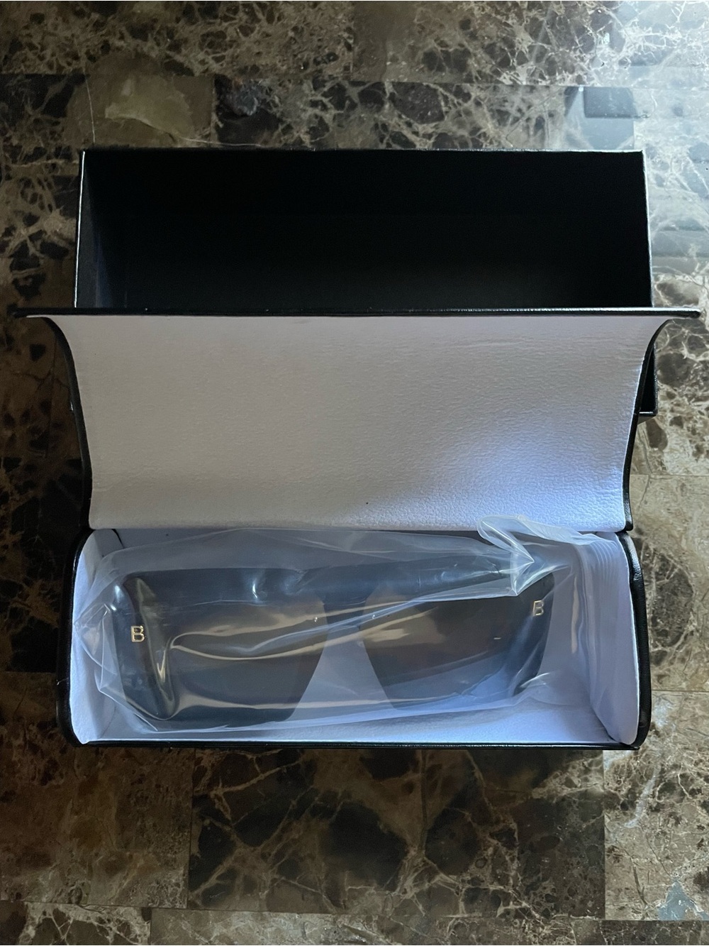 Balenciaga Black VR/AR Visor with Gold 'B' Accents